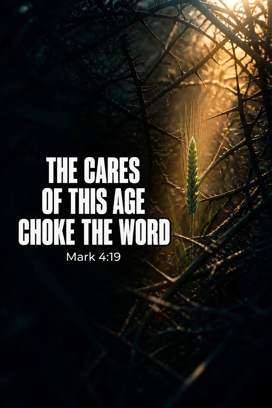 Mark 4:19 — The Cares of This Age Choke the Word Bible verse inspiration