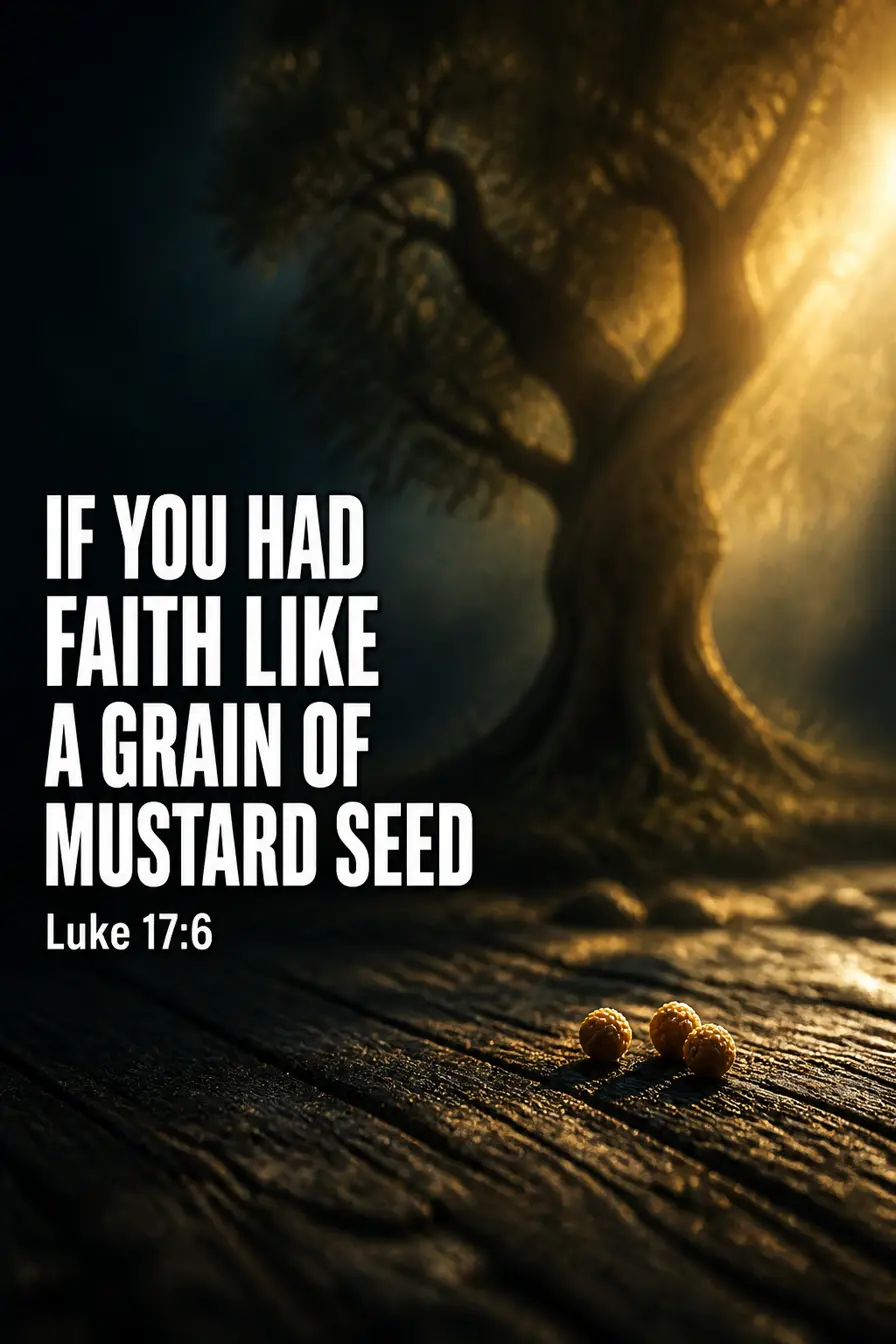 Luke 17:6 Bible verse card: “If you had faith like a grain of mustard”