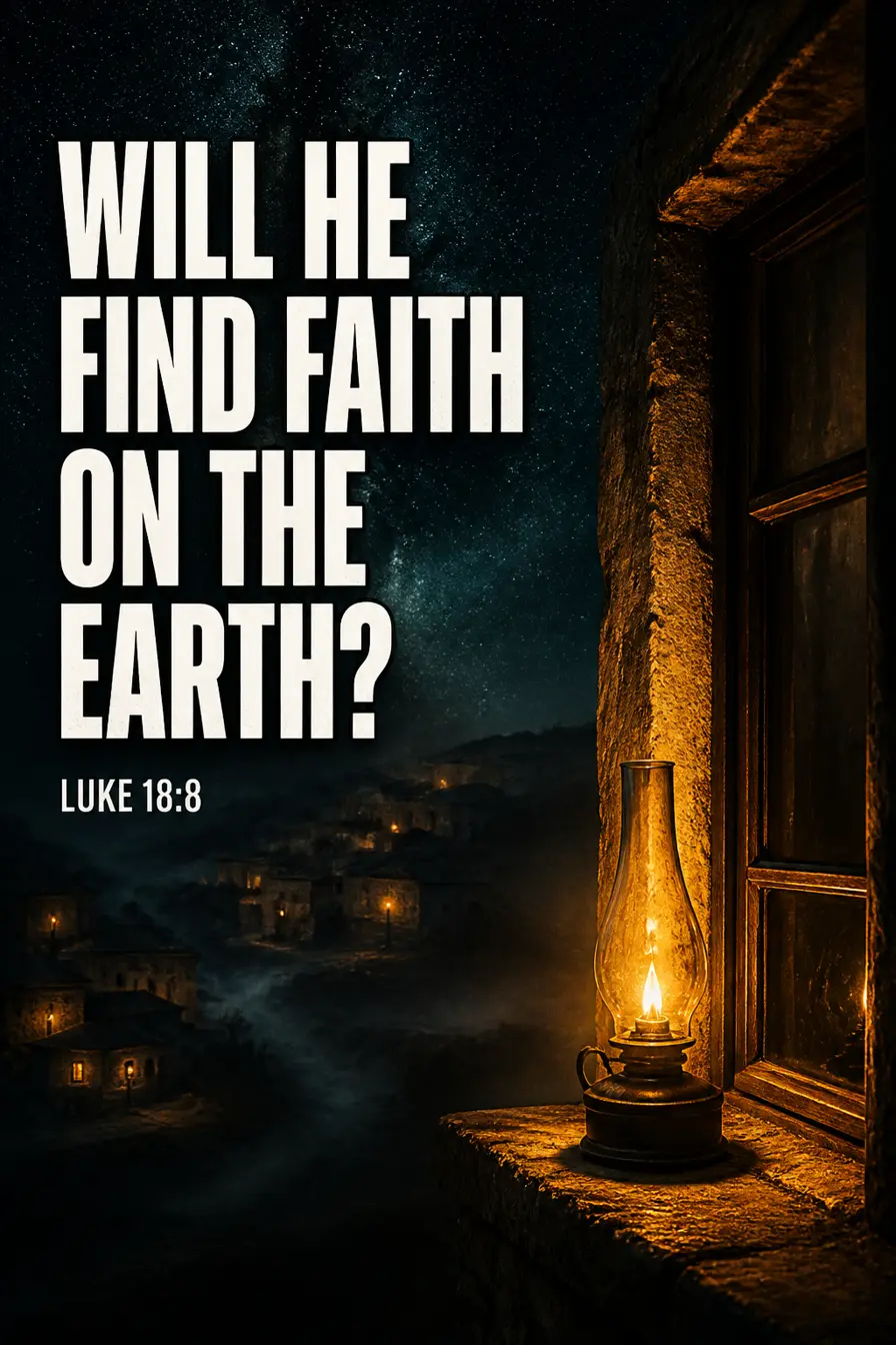 Luke 18:8 Bible verse card: “find faith on the earth?”
