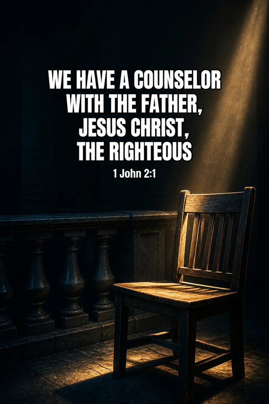 1 John 2:1 — A Counselor in the Room Bible verse inspiration