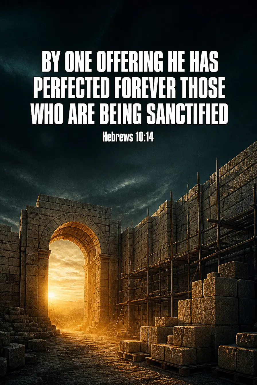 Hebrews 10:14 — Finished, and Still in Progress Bible verse inspiration