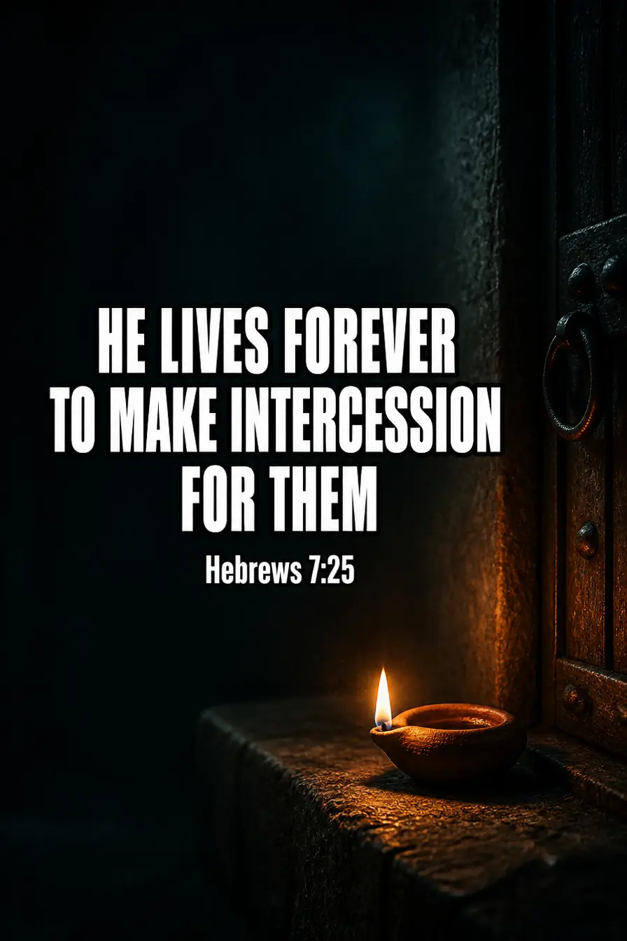 Hebrews 7:25 — He Lives to Keep Asking Bible verse inspiration