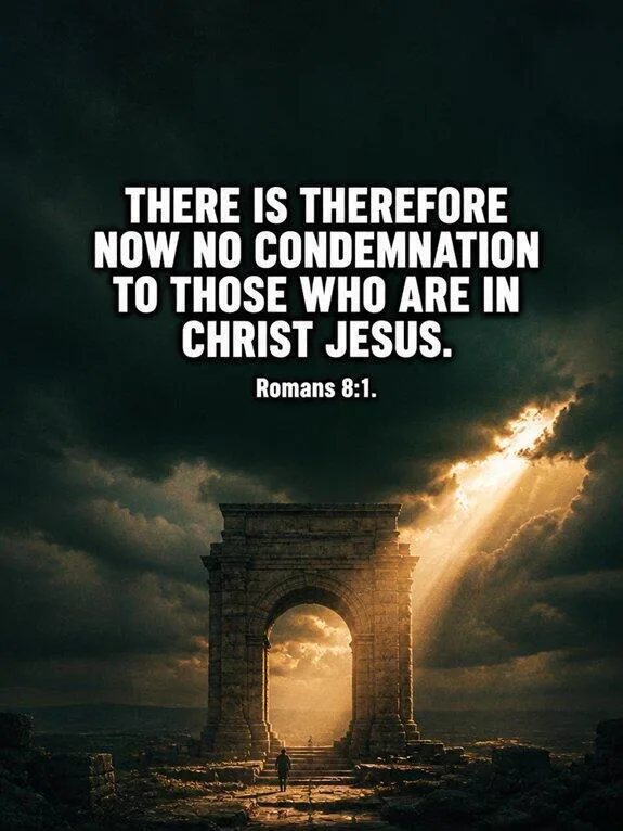 Romans 8:1 — A Sentence That Answers the Previous Page Bible verse inspiration