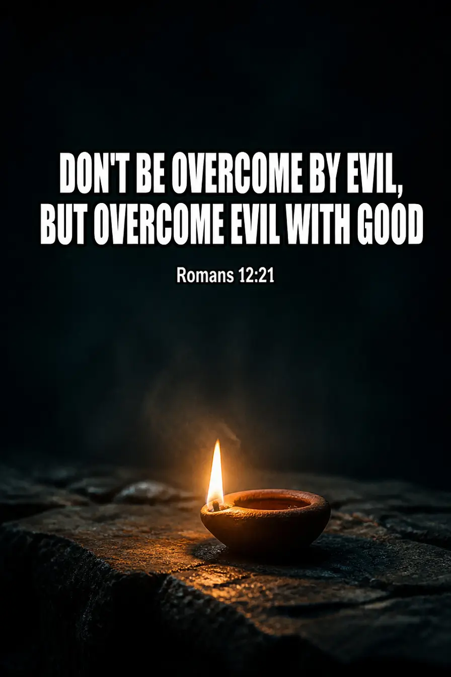 Romans 12:21 — overcome evil with good