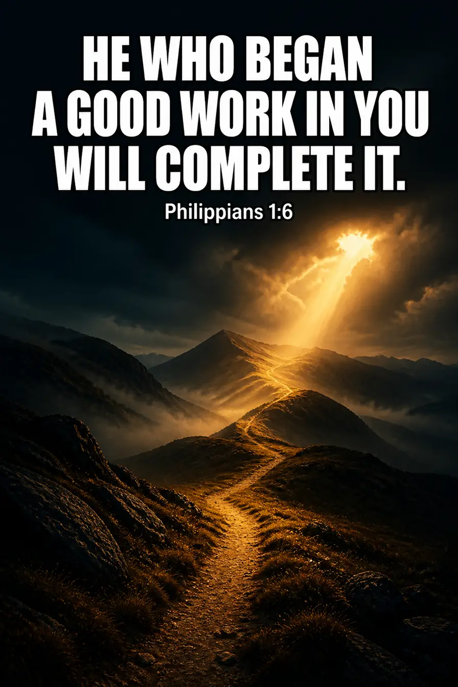 Philippians 1:6 — Somebody Else Is Responsible for Finishing It Bible verse inspiration