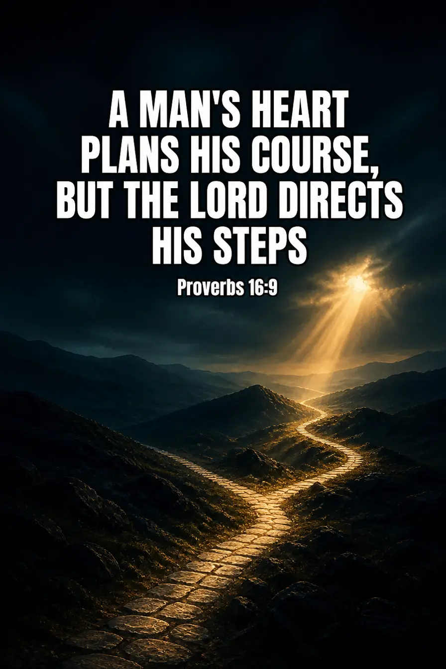 Proverbs 16:9 — Plans Are Yours, Steps Are Not Bible verse inspiration