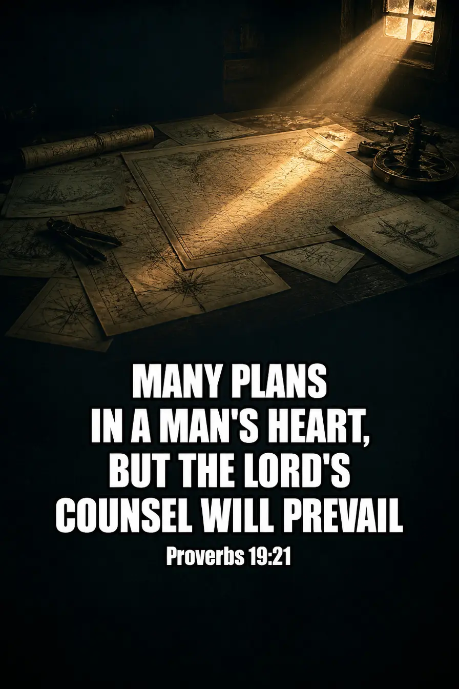 Proverbs 19:21 — Many Plans, One That Stands Bible verse inspiration