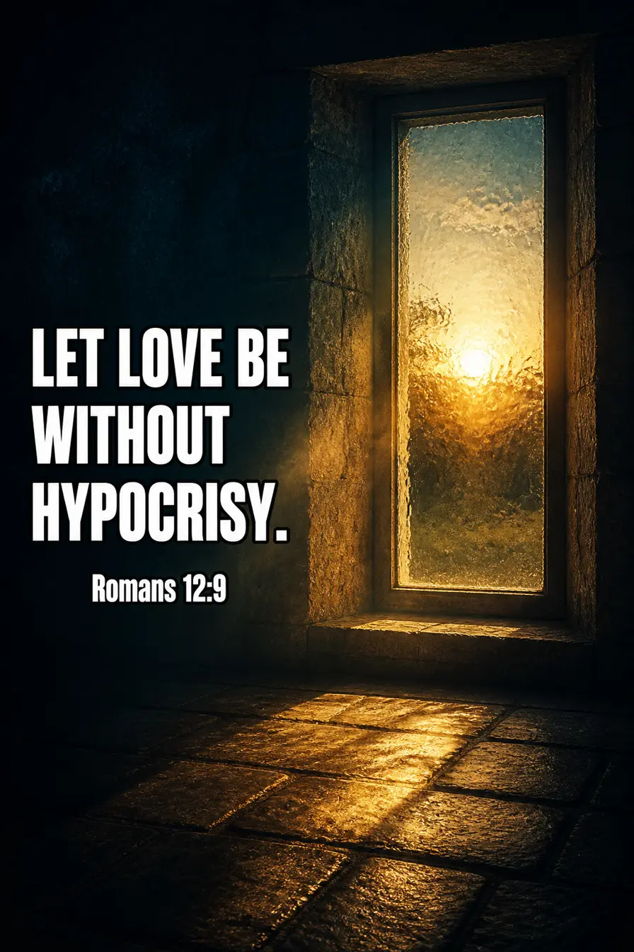 Romans 12:9 — Love With the Mask Off Bible verse inspiration