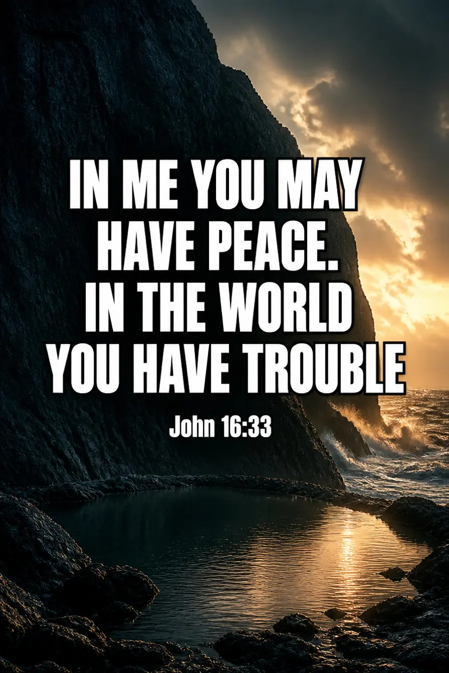 John 16:33 — In Me You May Have Peace Bible verse inspiration