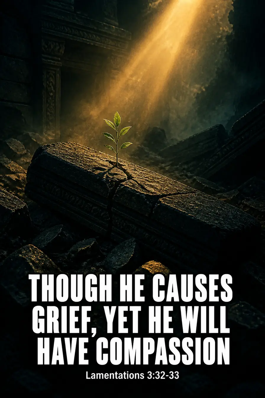 Lamentations 3:32-33 — The Most Careful Sentence in the Bible About Suffering Bible verse inspiration