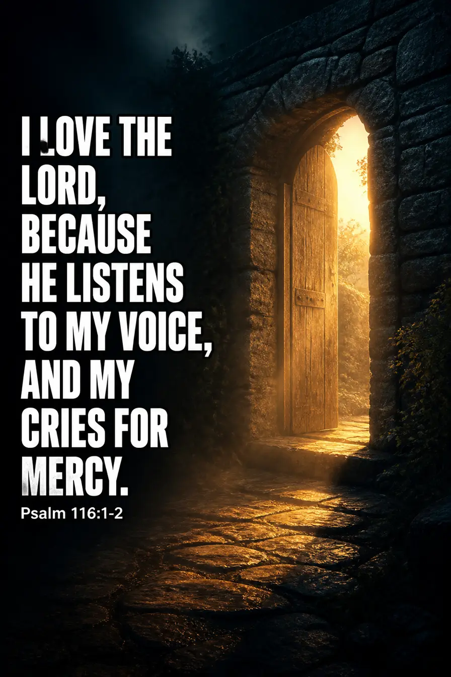 Psalm 116:1-2 — The Reason Given Is Being Listened To Bible verse inspiration