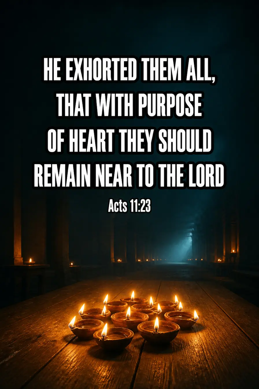 Acts 11:23 — He Exhorted Them All Bible verse inspiration