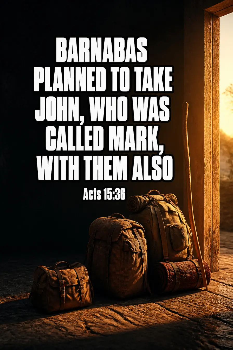 Acts 15:36 — Barnabas Planned to Take Mark Bible verse inspiration