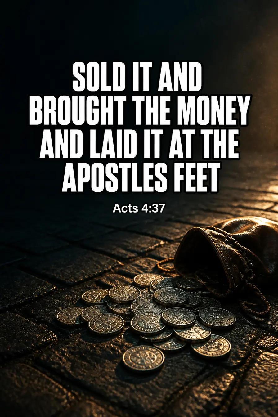 Acts 4:37 — Sold It and Laid It at the Apostles' Feet Bible verse inspiration