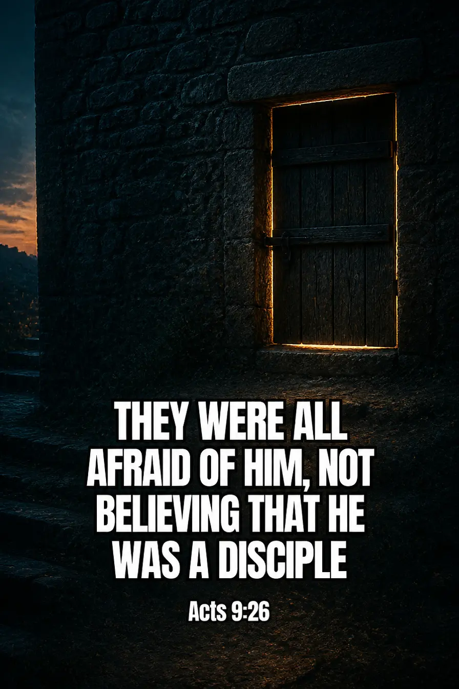 Acts 9:26 — They Were All Afraid of Him Bible verse inspiration