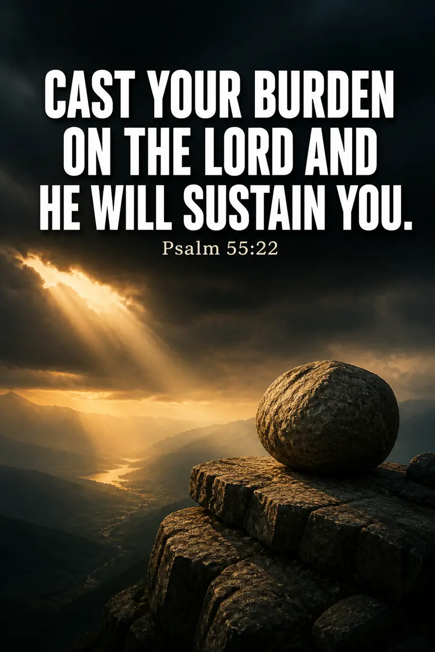 Psalm 55:22 — Cast Your Burden Bible verse inspiration