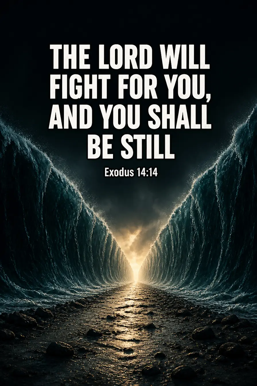 Exodus 14:13-14 — Still, With an Army Behind You Bible verse inspiration