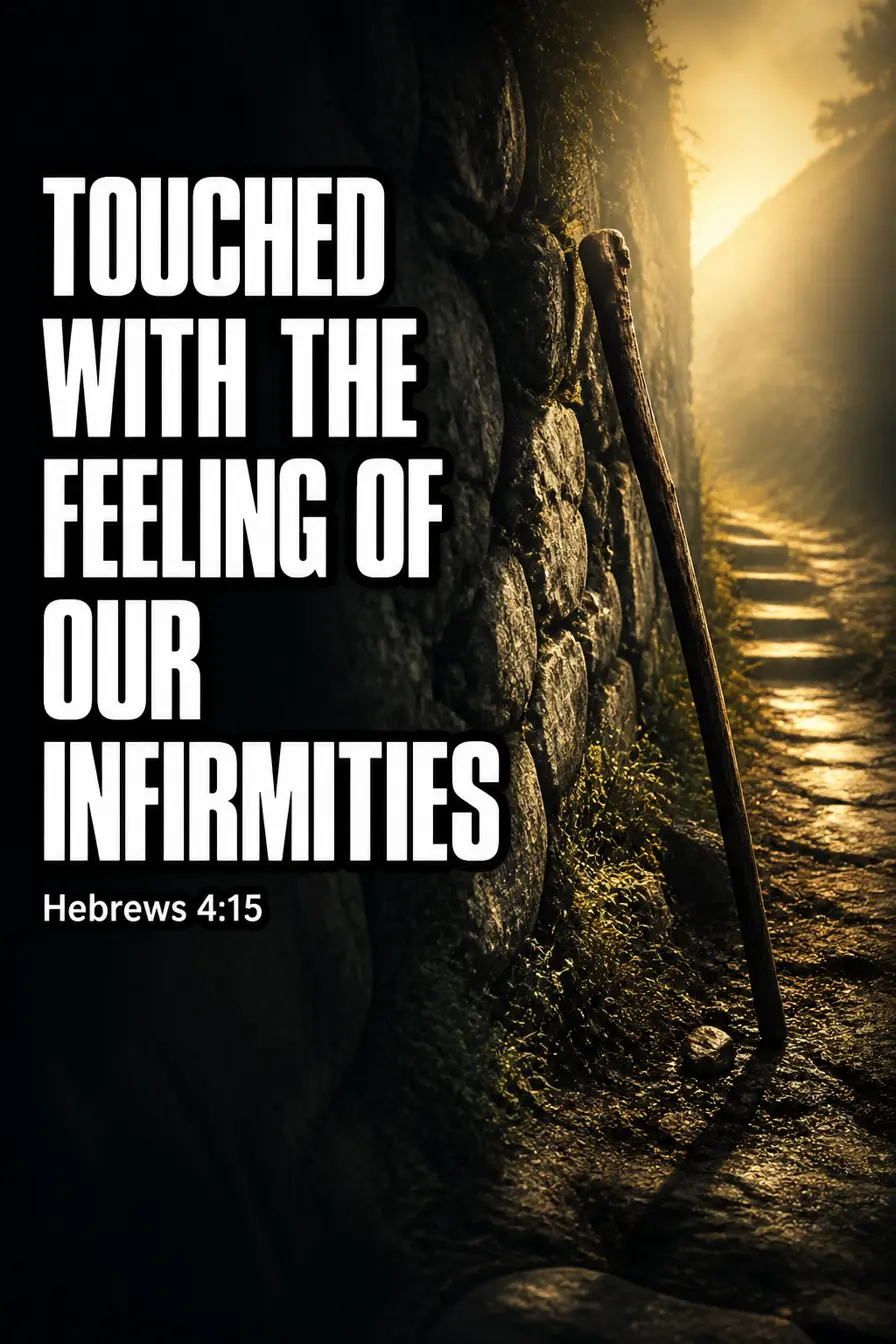 Hebrews 4:15 Bible verse card: “with the feeling of”