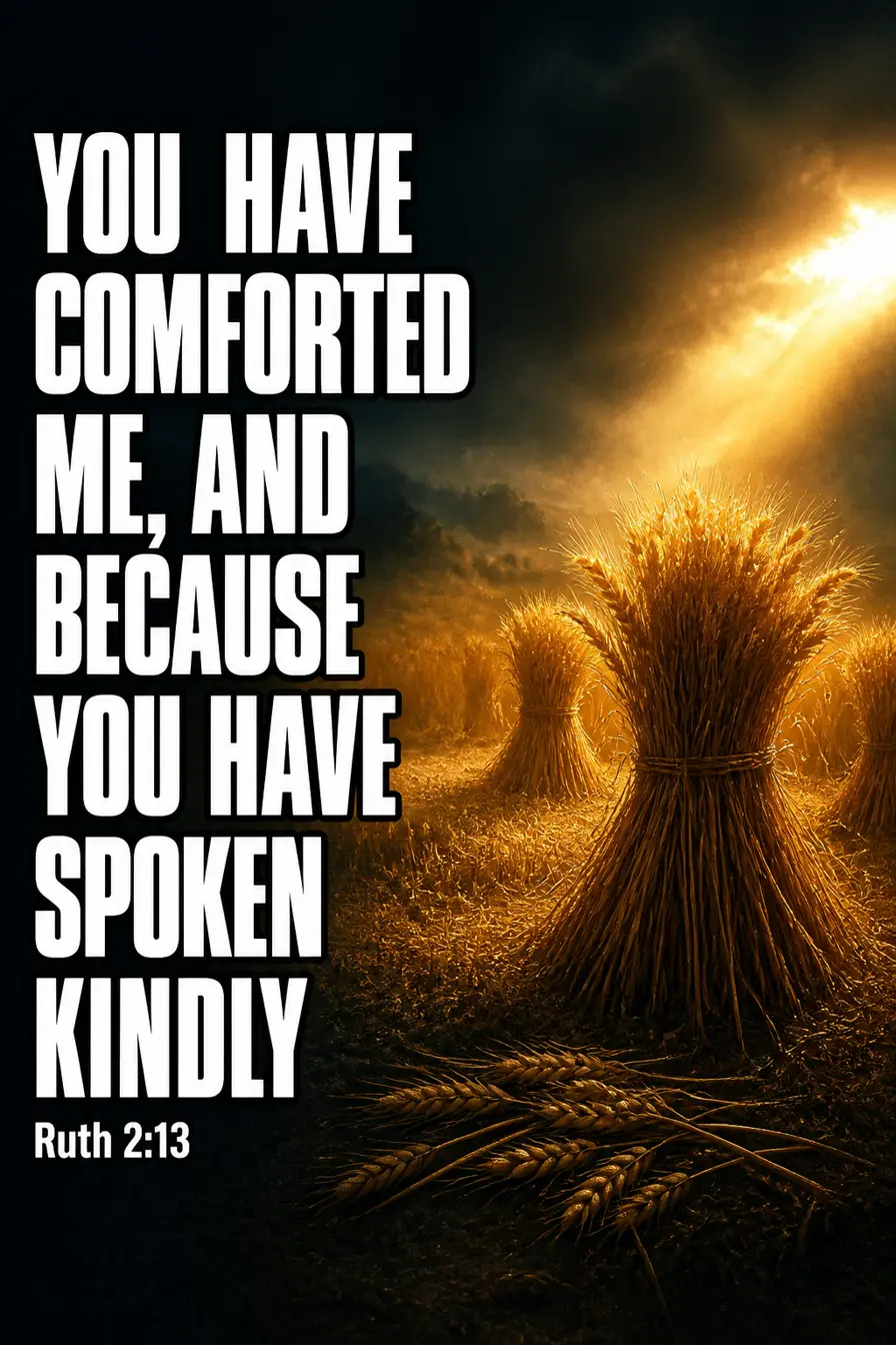 Ruth 2:13 Bible verse card: “you have comforted me, and because you have spoken kindly”