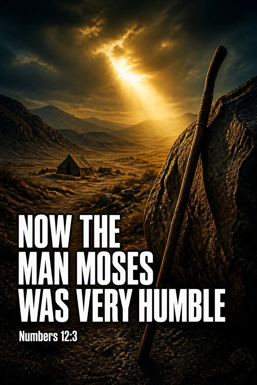 Numbers 12:3 Bible verse card: “Now the man Moses”