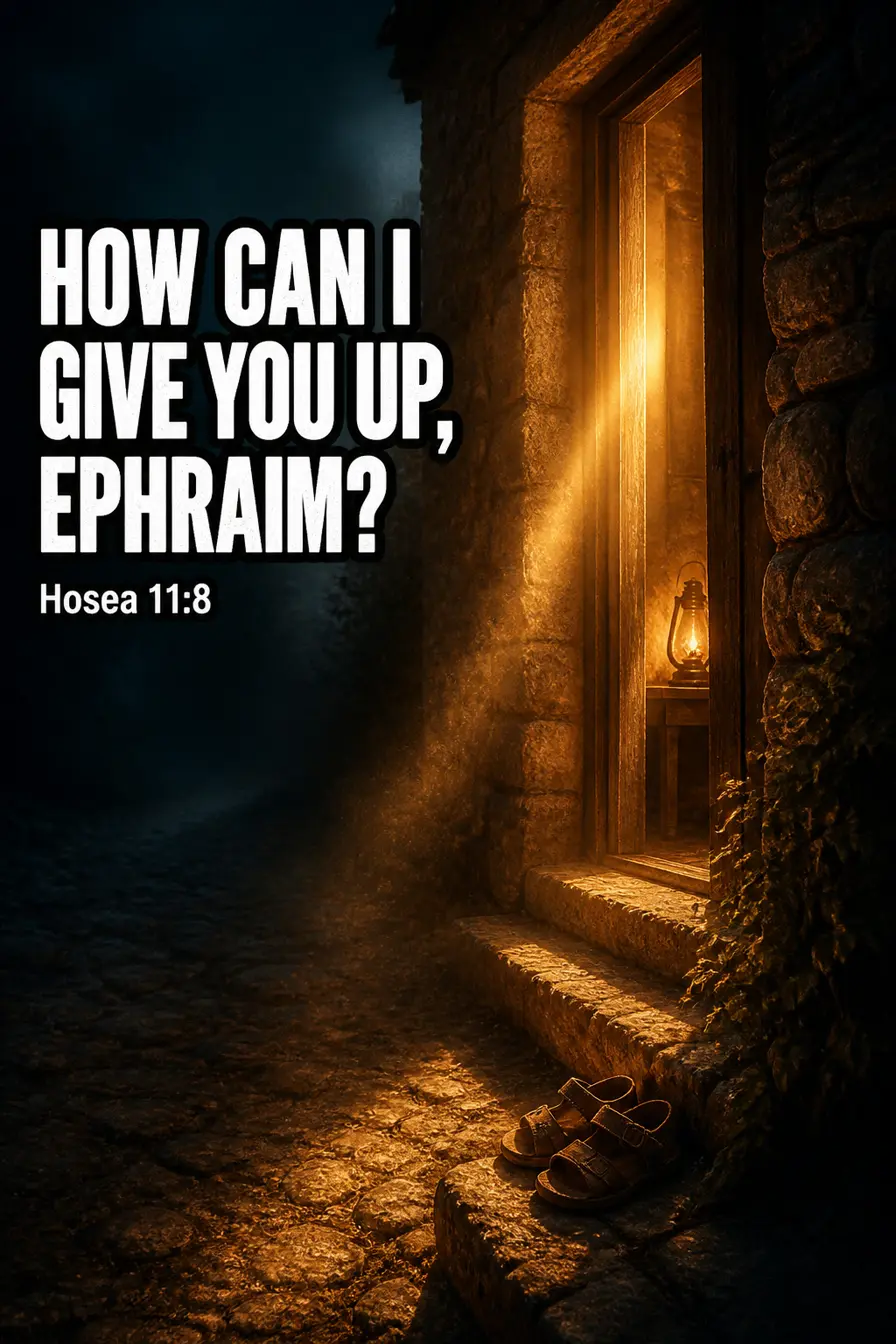 Hosea 11:8 Bible verse card: “How can I give you up, Ephraim?”