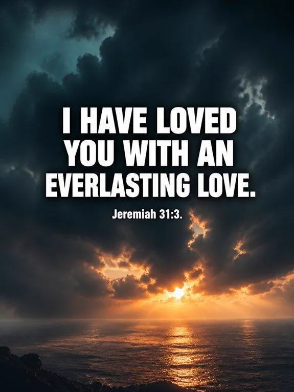 Jeremiah 31:3 Bible verse card: “I have loved you with an everlasting love.”