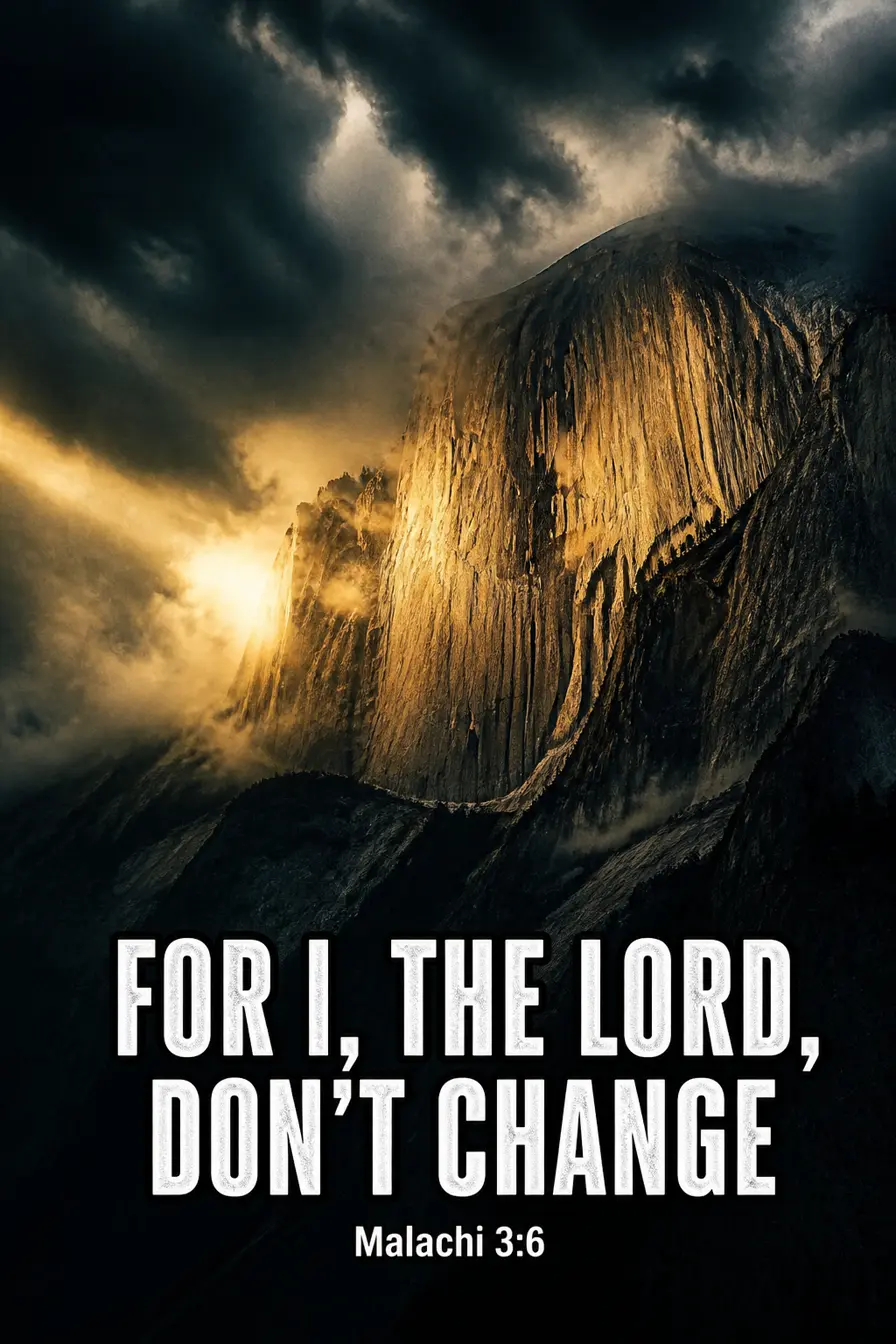 Malachi 3:6 Bible verse card: “For I, the LORD, don’t change”