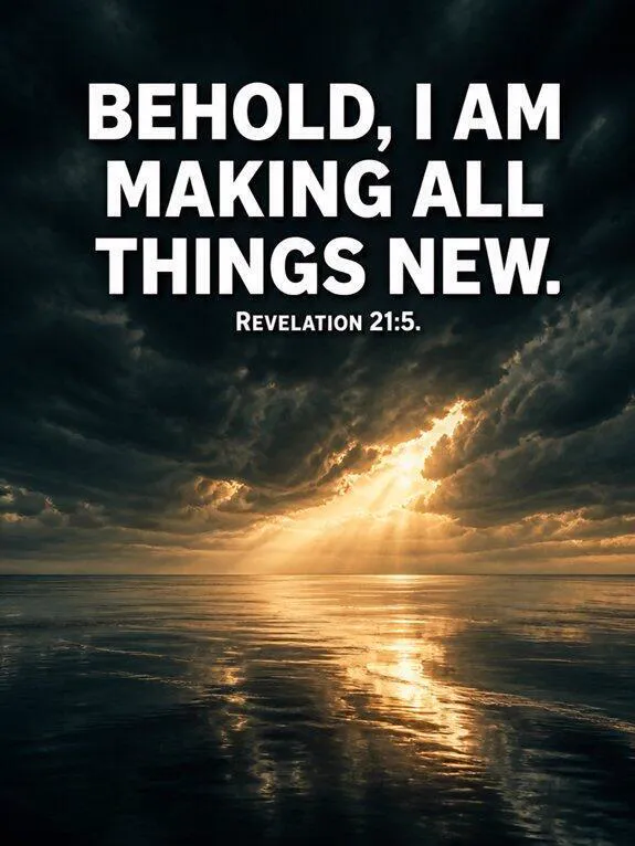 Revelation 21:5 Bible verse card: “Behold, I am making all things new.”