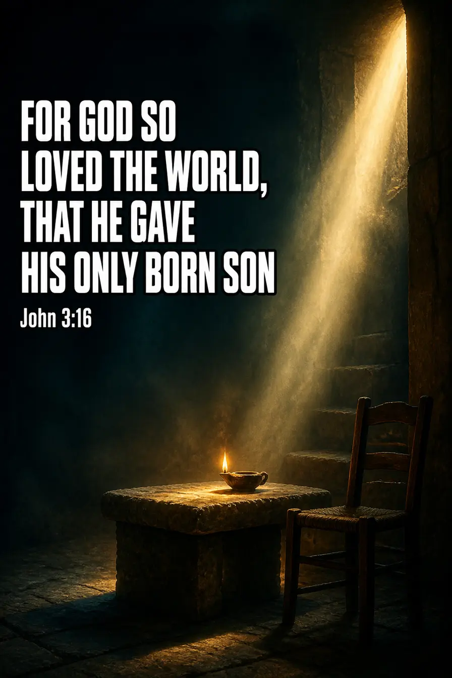 John 3:16 — Said at Night, to One Nervous Man Bible verse inspiration