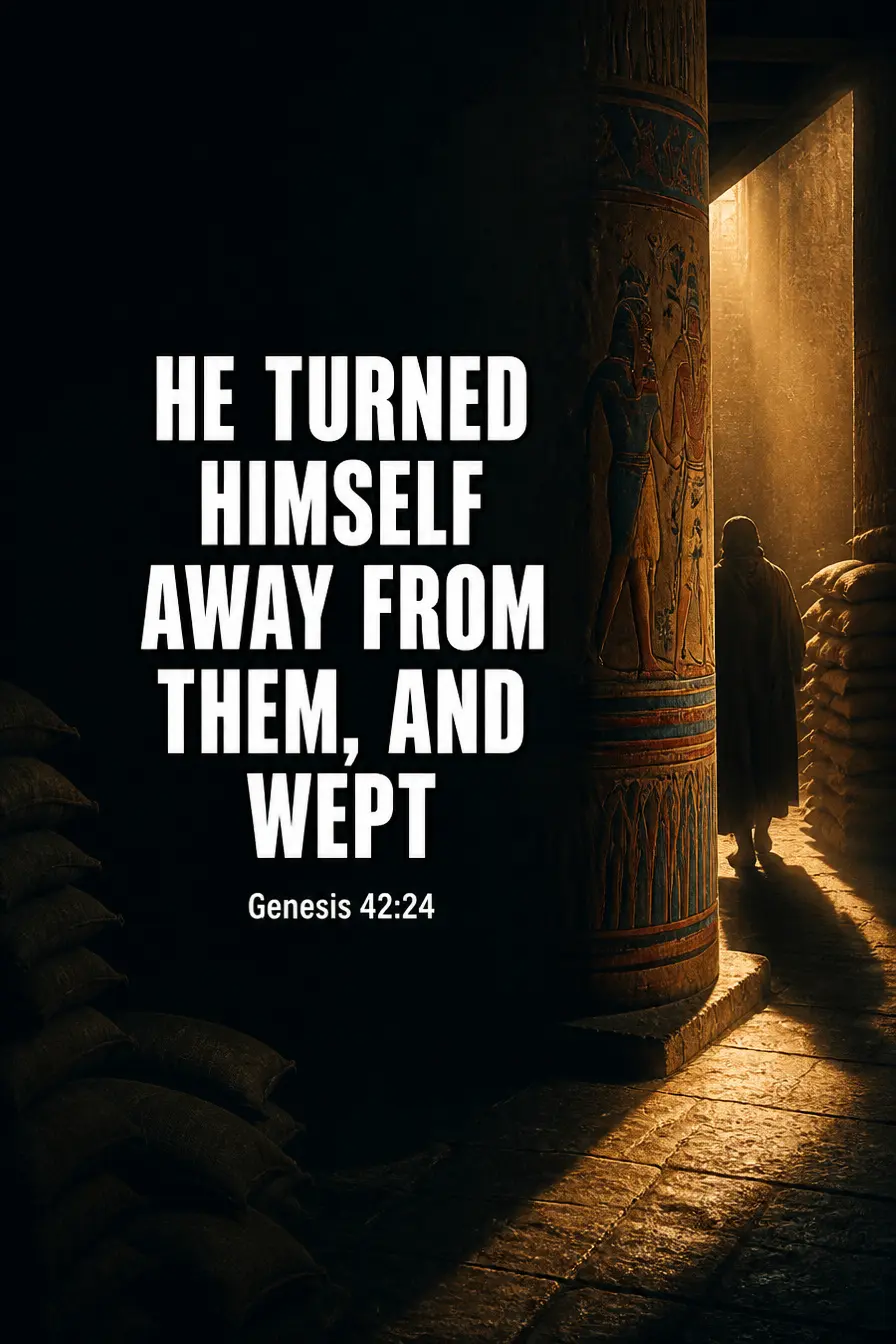 Genesis 42:24 — He Turned Himself Away From Them, and Wept Bible verse inspiration